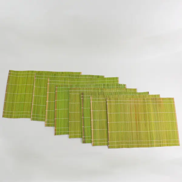 Lot of 8 Lime Green  Bamboo Placemats 12" x 18.5"