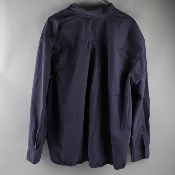 Eddie Bauer Solid Purple Color Long Sleeve Button Up Shirt 100% Cotton Men's 3XL