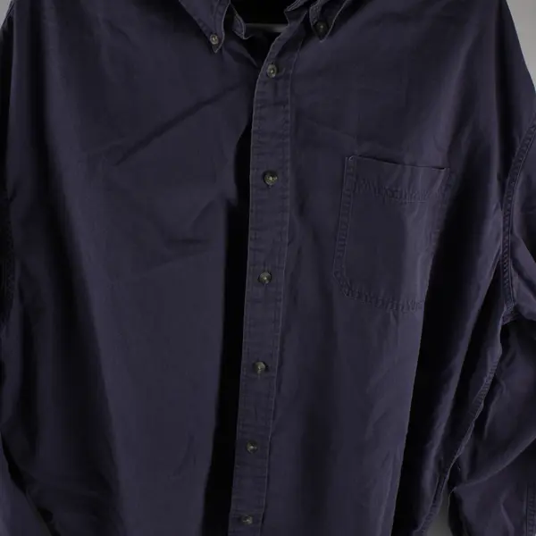 Eddie Bauer Solid Purple Color Long Sleeve Button Up Shirt 100% Cotton Men's 3XL