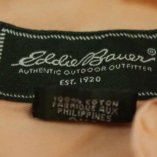 Eddie Bauer Solid Orange Color Long Sleeve Button Up Shirt 100% Cotton Men's 3XL