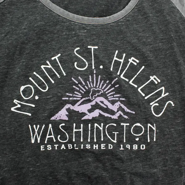 Mount St. Helens Gray Graphic T-Shirt Women's Size Medium