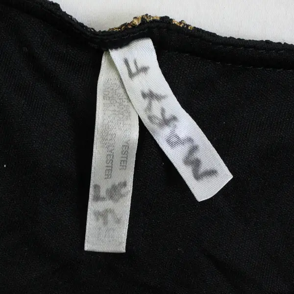 Brown Gray and Black Floral Print 3/4-Sleeve Mesh Top Women's Medium