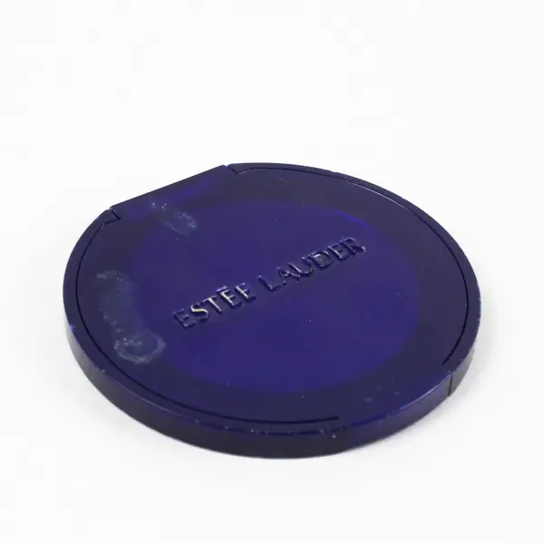 Vintage Estee Lauder Cobalt Blue Round Compact Purse Mirror Case