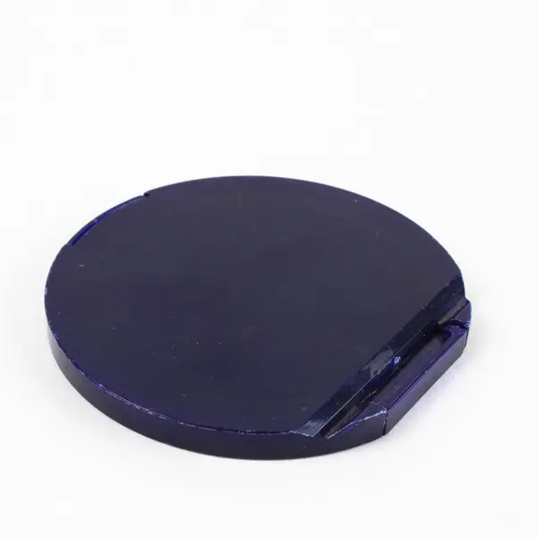 Vintage Estee Lauder Cobalt Blue Round Compact Purse Mirror Case
