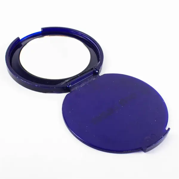 Vintage Estee Lauder Cobalt Blue Round Compact Purse Mirror Case