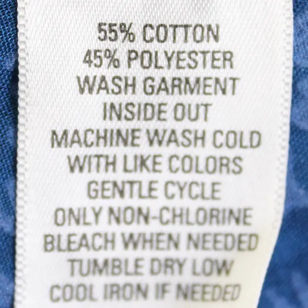 Great Northwest Blue Floral 3/4-Sleeve Button-Up Blouse Women's Small