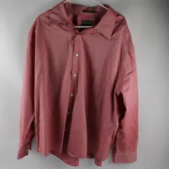 Eddie Bauer Red/White Long Sleeve Button Up Shirt 100% Cotton Men's 3XL