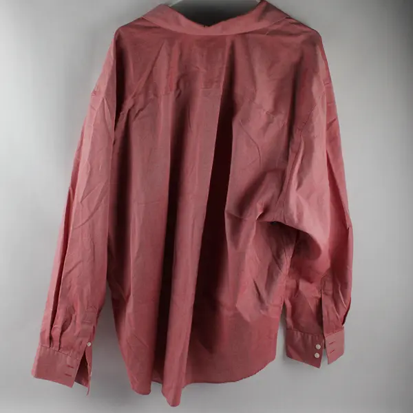 Eddie Bauer Red/White Long Sleeve Button Up Shirt 100% Cotton Men's 3XL