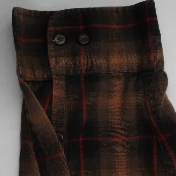 Eddie Bauer Brown/Red Plaid Long Sleeve Button Up Shirt 100% Cotton Men's 3XL