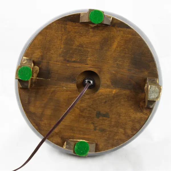 Vintage Wood Base Chrome and Brass Ginger Jar / Urn Table Lamp