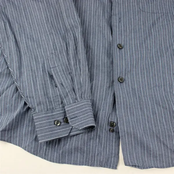 Van Heusen Studio Blue Striped Long Sleeve Button Up Shirt Cotton Men's 3XL