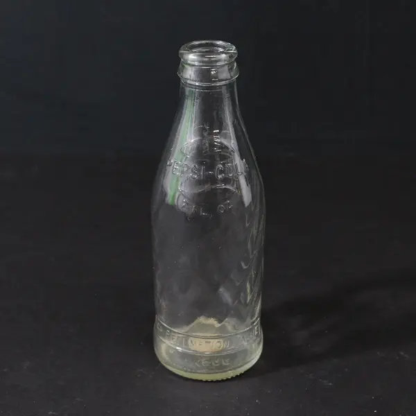 Vintage Kerr 7 Ounce Clear Swirl Glass Pepsi Bottle