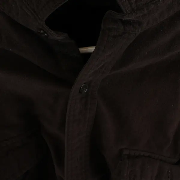 Eddie Bauer Solid Dark Brown Long Sleeve Button Up Shirt 100% Cotton Men's 3XL