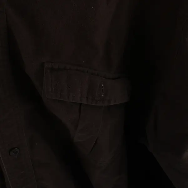 Eddie Bauer Solid Dark Brown Long Sleeve Button Up Shirt 100% Cotton Men's 3XL