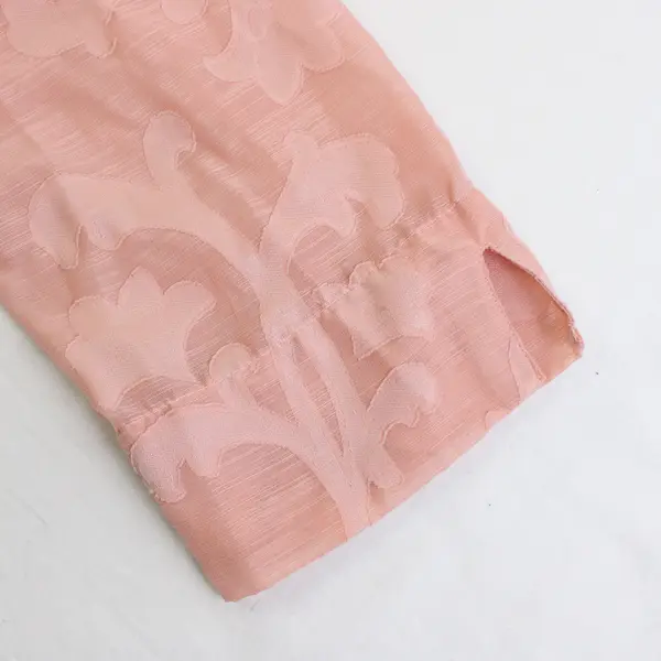 Alfred Dunner Sheer Blush Pink 3/4-Sleeve Button-Up Women's 10P