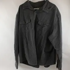 Eddie Bauer Solid Charcoal Gray Long Sleeve Button Up Shirt 100% Cotton Men' 3XL