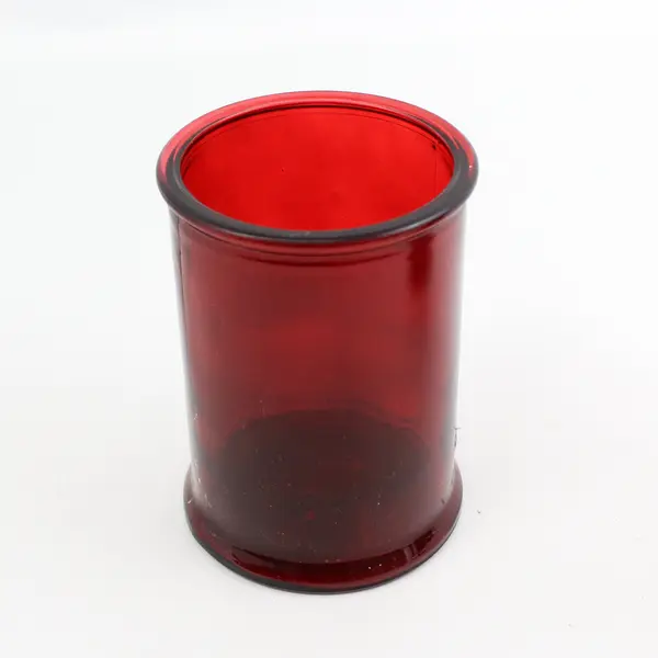 Set Of 2 Ruby Red Pillar Candle Holders  5.5"