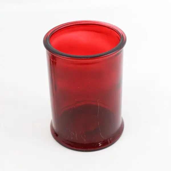Set Of 2 Ruby Red Pillar Candle Holders  5.5"