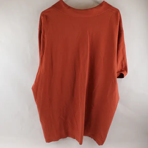 Eddie Bauer Solid Brick Red Color Short Sleeve Polo Shirt 100% Cotton Men's 3XL