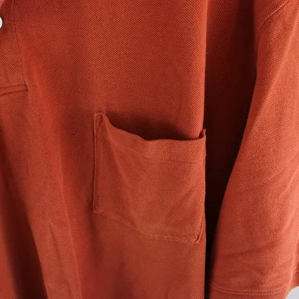 Eddie Bauer Solid Brick Red Color Short Sleeve Polo Shirt 100% Cotton Men's 3XL