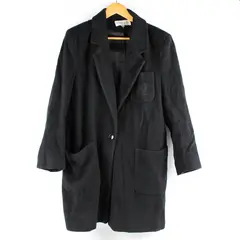 VTG Kristen Blake Black Wool Blend Overcoat Women's Size 12