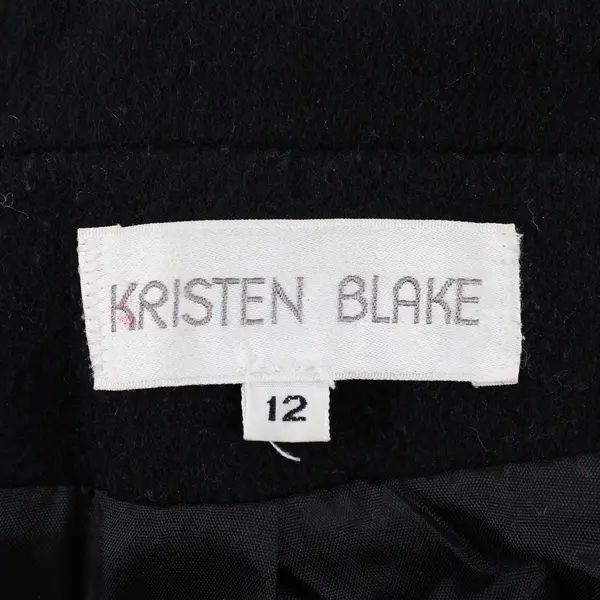 VTG Kristen Blake Black Wool Blend Overcoat Women's Size 12