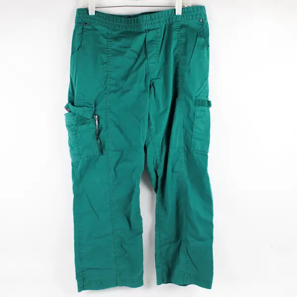 Beyond Scrubs Vibrant Green Wide-Leg Cargo Pants Women's Size PL