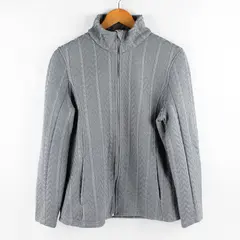 Boston Traders Gray Fleece-Lined Knit Zip-Up Jacket Women's Large