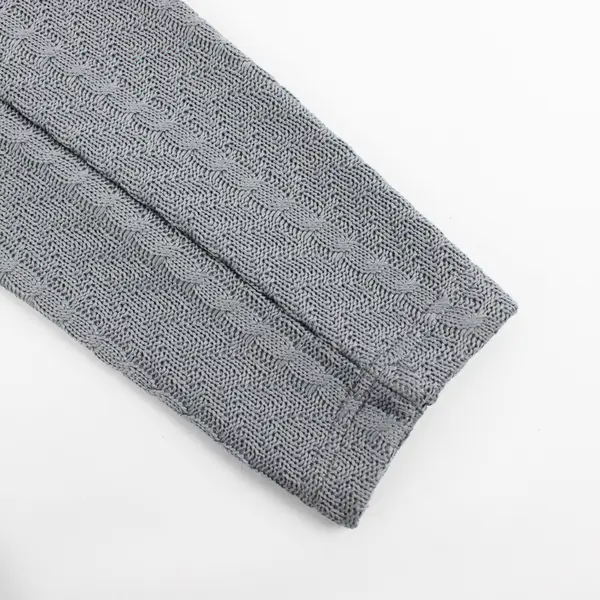 Boston Traders Gray Fleece-Lined Knit Zip-Up Jacket Women's Large