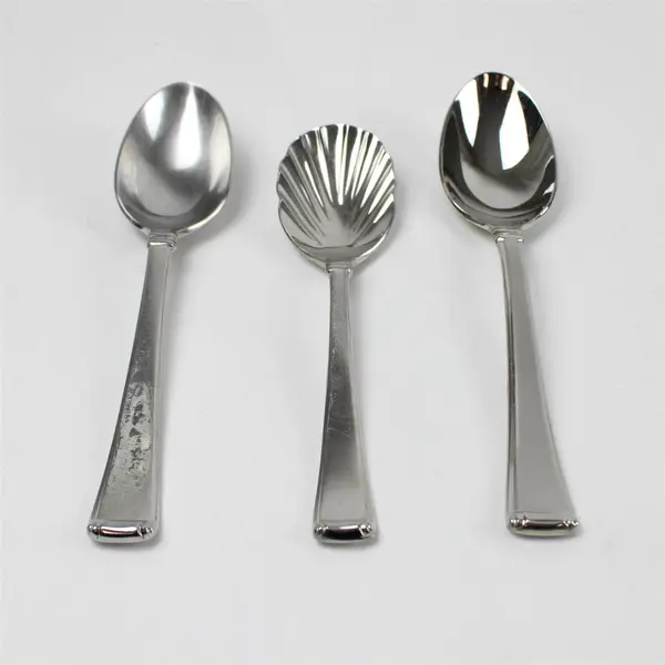 Lot of 3 Gorham Column & Frosted Stainless 2 Place/Soup Spoons & A Sugar Spoon