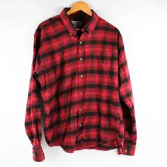 Cascade Casual Wear Red and Black Plaid Long-Sleeved Button-Down Men's Large