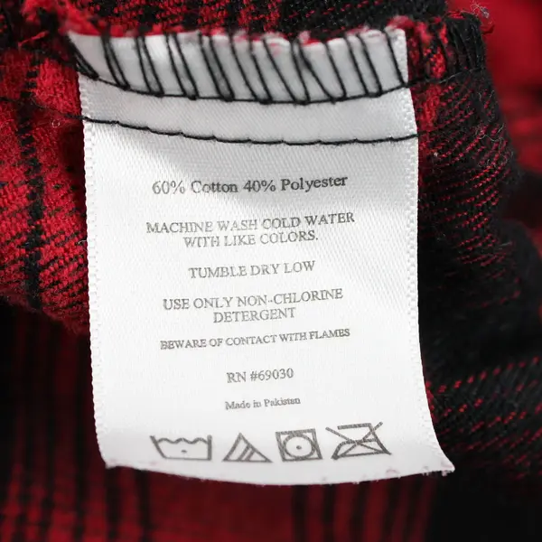 Cascade Casual Wear Red and Black Plaid Long-Sleeved Button-Down Men's Large