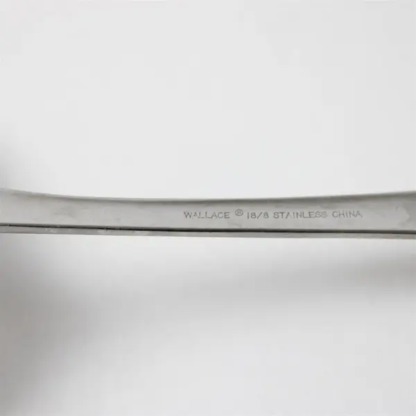 Lot of 2 Wallace Silversmiths Kensington Stainless Solid Serving Fork & Ladle