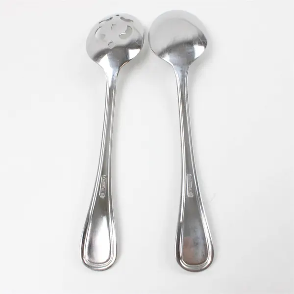 Lot of 2 Oneida Tress Stainless Pierced Tablespoon & Tablespoon