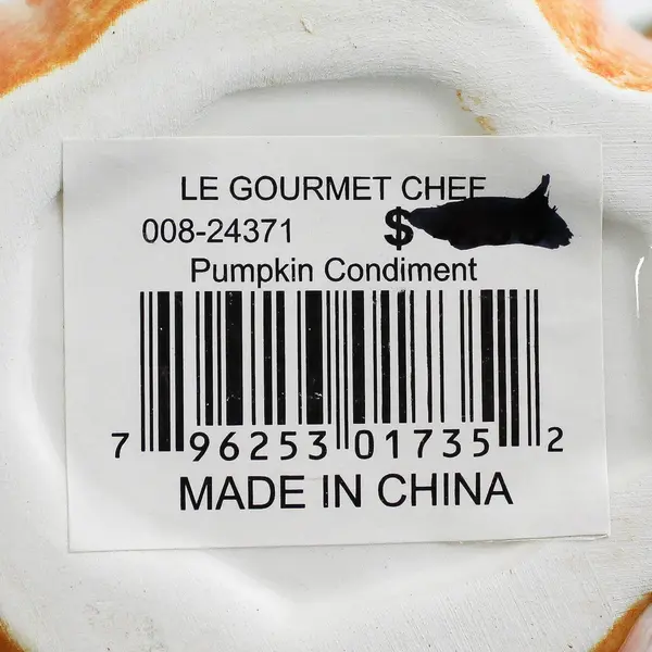 Le Gourmet Chef  Ceramic Pumpkin Condiment Dish With Center Handle