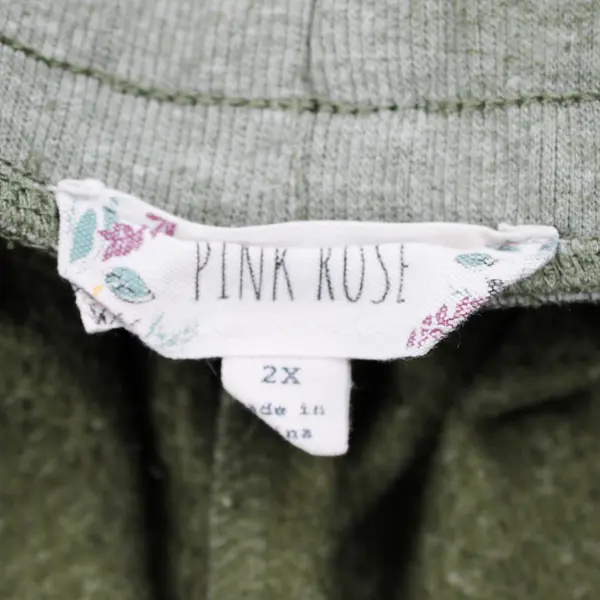 Pink Rose Green Joggers Sweatpants Women's Size 2X