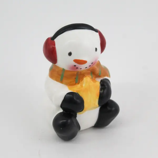 3 Piece Ceramic Snowman Salt And Pepper Shaker Set