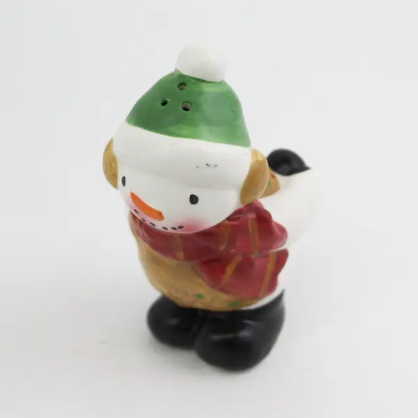 3 Piece Ceramic Snowman Salt And Pepper Shaker Set