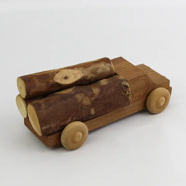 Hand Carved Wood Logging Truck Souvenir From Sea Lion Caves Florence, Oregon