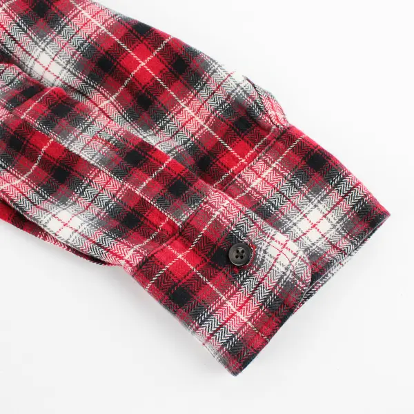 Eddie Bauer Red Black and White Plaid Cotton Button-Down Men's Size XXXL