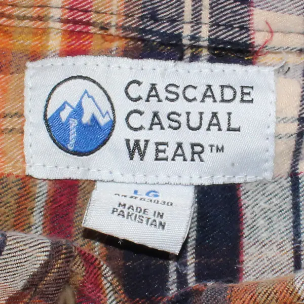 Cascade Casual Wear Multicolor Plaid Button-Down Men's Size Large