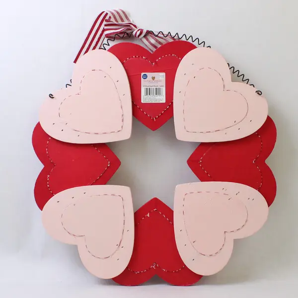 Cupid's Collection 12" Wood Heart Wreath Romantic Wall Door Decor
