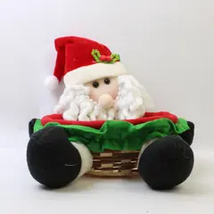 Vintage Christmas Candy Basket Holiday Decor Collectible 11x9x7