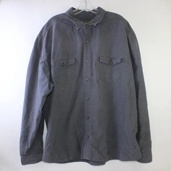 Eddie Bauer Gray Long-Sleeved Cotton Button-Up Men's 3XL