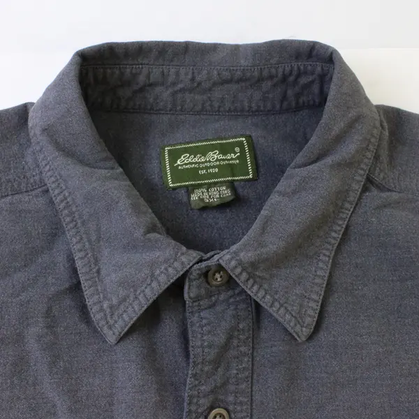 Eddie Bauer Gray Long-Sleeved Cotton Button-Up Men's 3XL