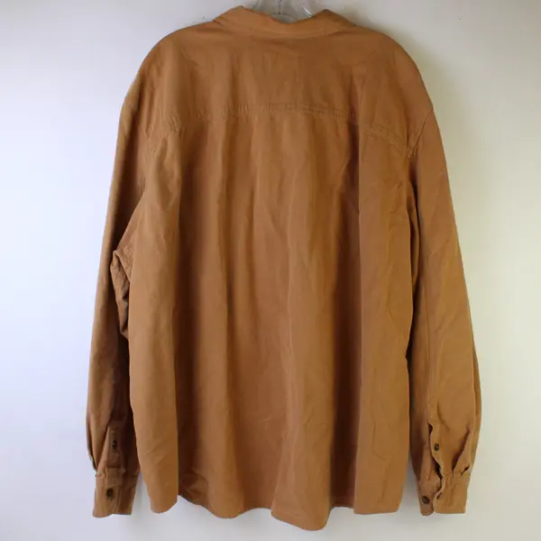 Eddie Bauer Tan Long-Sleeved Cotton Button-Up Men's 3XL