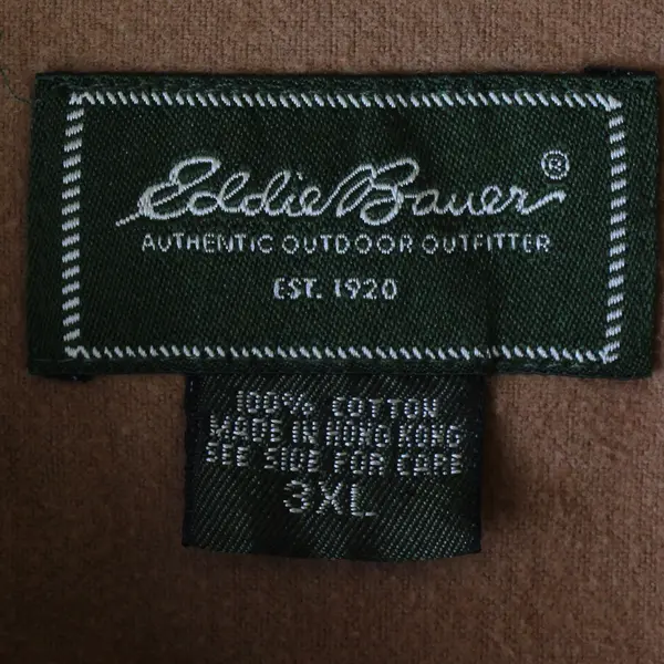 Eddie Bauer Tan Long-Sleeved Cotton Button-Up Men's 3XL