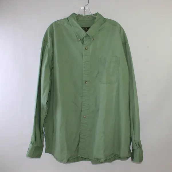 Eddie Bauer Pistachio Green Long-Sleeved Cotton Button-Down Men's 3XL