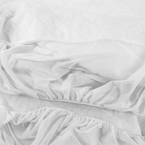 Mainstays Solid White Color 100% Polyester King Fitted Mattress Cover 76" x 80"