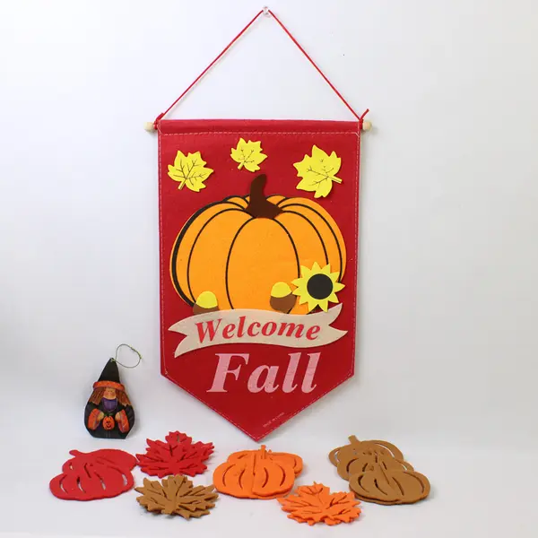 Fall Banner Autumn Garland Red & Orange Seasonal Decor 10" x 6"